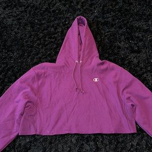 Midnight Purple Champion Cropped Hoodie